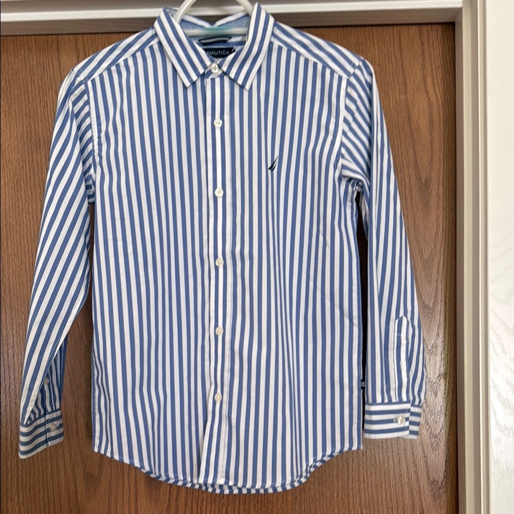 Nautica kids Blue Striped Shirt NWT